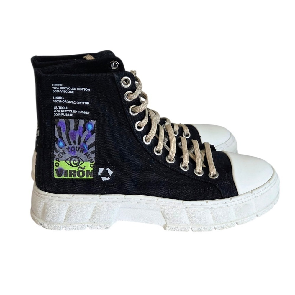 VIRON‎ 1982 Techno High-Top Canvas Lace Up Men's 9.5 Women's 11.5 Sneakers Shoes